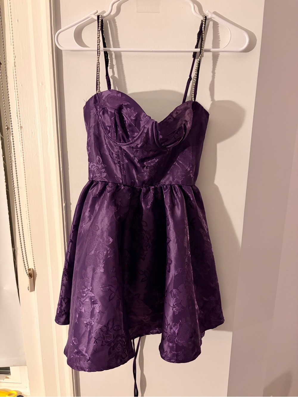 Lucy in the Sky Purple Floral Jacquard Fit-and-Flare Dress